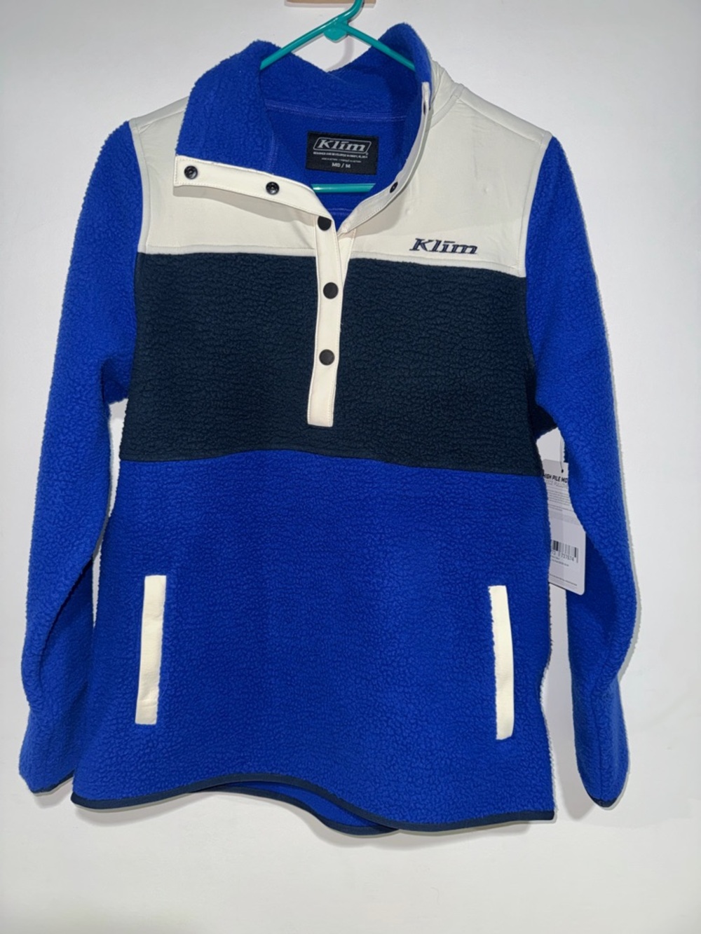 New Klim Women’s Blue 1/4 Fleece Pullover Sweater Medium